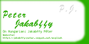 peter jakabffy business card